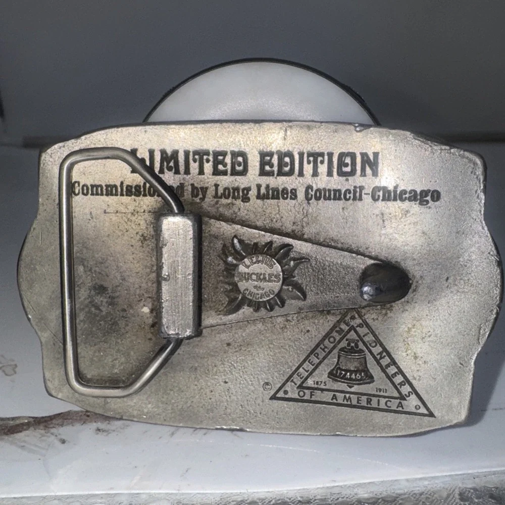 Telephone Industry 100 Year 1876 1976 Commemorative Belt Buckle Vtg Lewis.TWY446